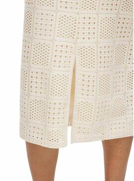 Gonna midi beige Vila Vinovira per donna.