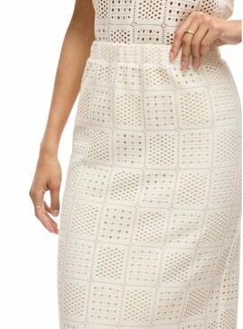 Gonna midi beige Vila Vinovira per donna.