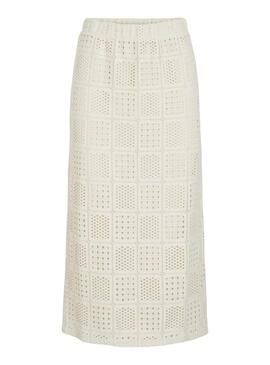 Gonna midi beige Vila Vinovira per donna.
