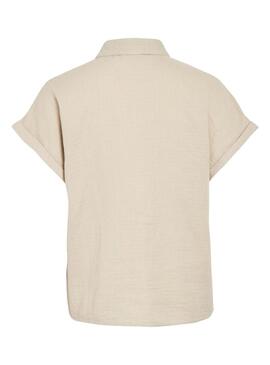 Camicia Vila Vilania a manica corta color tostato per donna