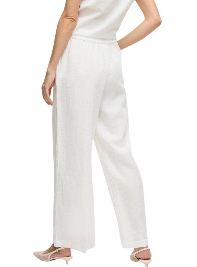 Pantaloni Vila Vilania larghi bianchi per donna.