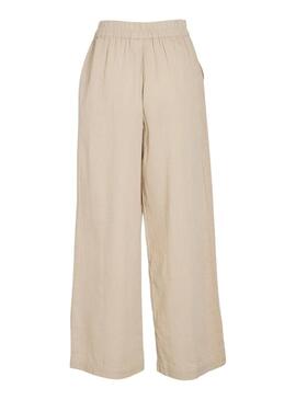 Pantaloni Vila Vilania larghi color tostato  per donna   