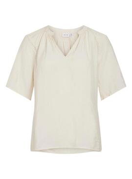 Blusa Vila Vilisbeth beige per donna.