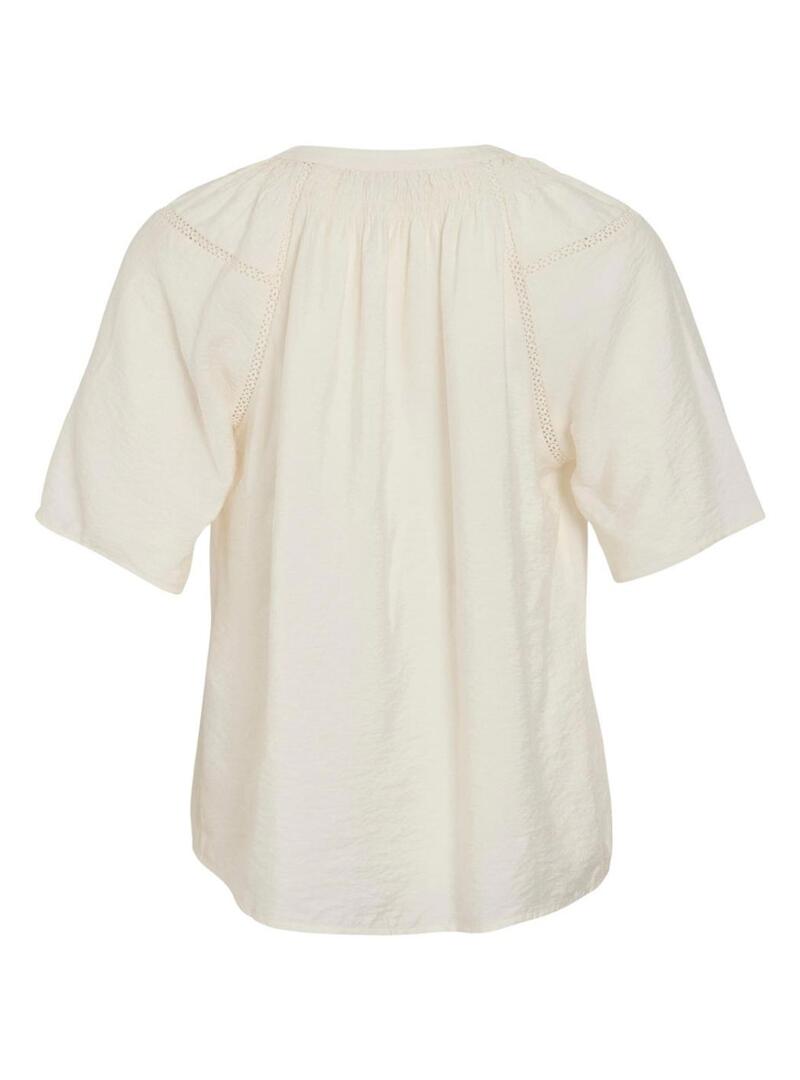 Blusa Vila Vilisbeth beige per donna.