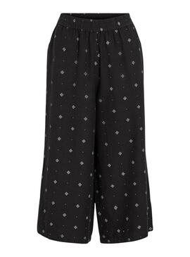 Pantaloni Vila Viprisilla coulotte neri per donna