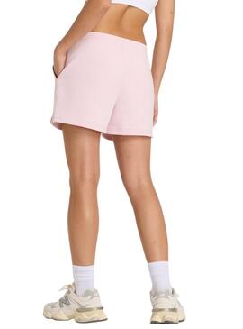 Shorts New Balance Essentials French Terry rosa per donna