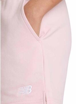 Shorts New Balance Essentials French Terry rosa per donna