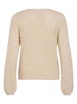 Maglia Vila Vipoca beige per donna