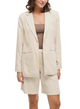 Blazer Vila Viflea beige per donna