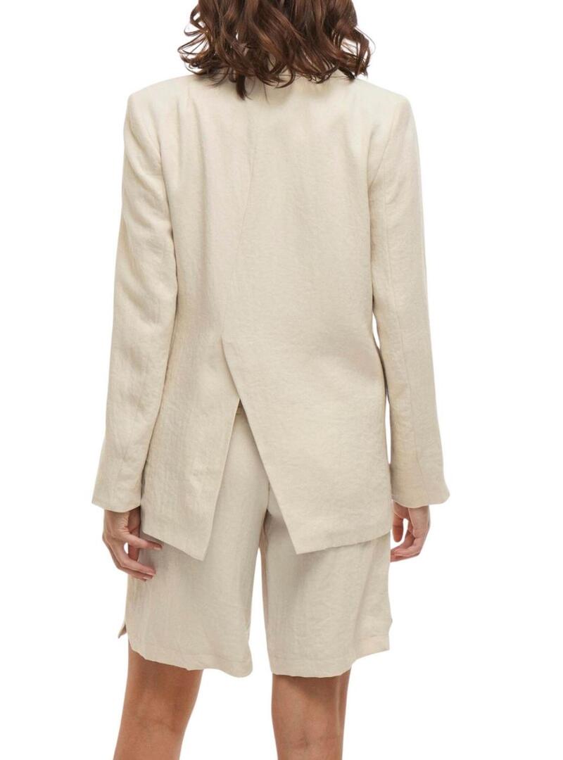 Blazer Vila Viflea beige per donna