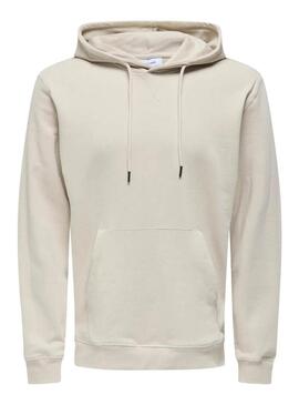 Felpa Only and Sons David beige per uomo