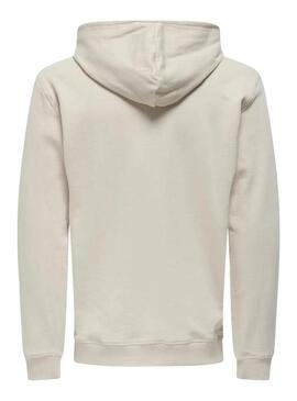 Felpa Only and Sons David beige per uomo