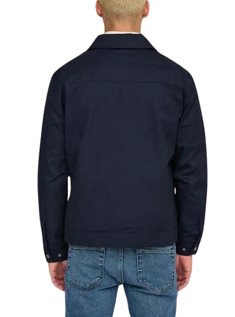 Giubbino Only and Sons Ralph blu scuro per uomo
