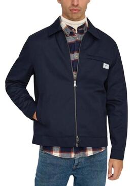 Giubbino Only and Sons Ralph blu scuro per uomo