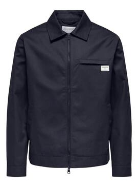 Giubbino Only and Sons Ralph blu scuro per uomo
