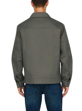 Giubbotto Only and Sons Ralph verde per uomo