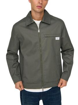 Giubbotto Only and Sons Ralph verde per uomo