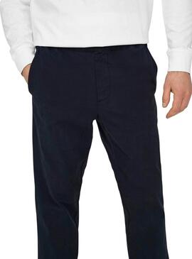 Pantaloni Ony and Sons Linus Taper blu scuro per uomo.