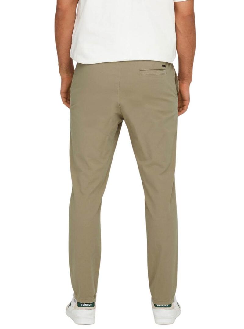 Pantaloni Ony and Sons Linus Taper camel per uomo