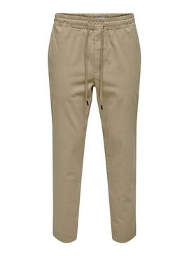 Pantaloni Ony and Sons Linus Taper camel per uomo