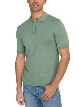 Polo Only and Sons Wyler verde per uomo