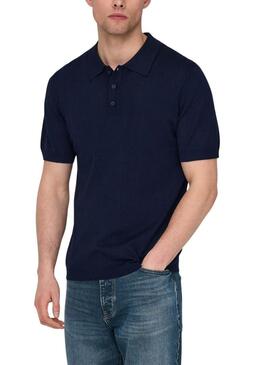 Polo Only and Sons Wyler blu navy per uomo