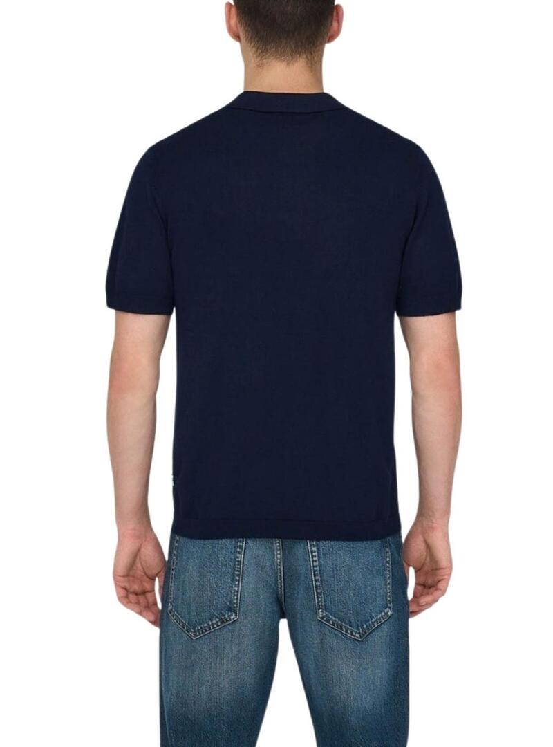 Polo Only and Sons Wyler blu navy per uomo