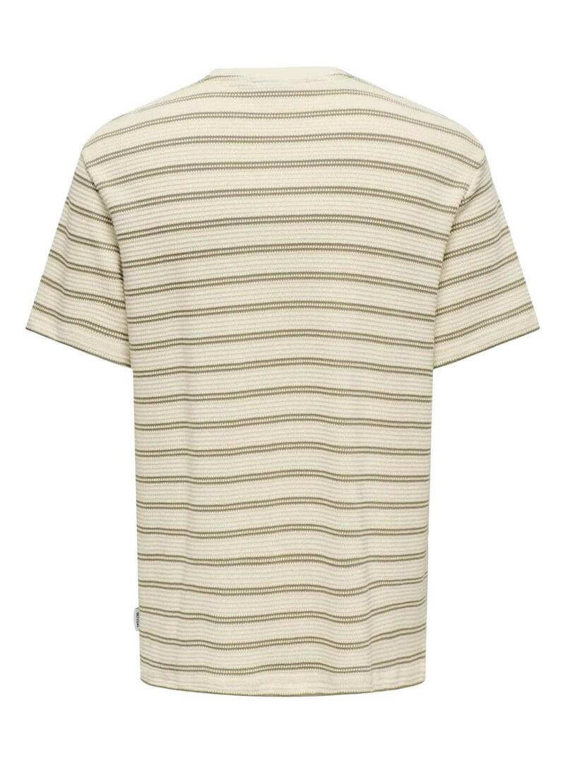 Maglietta Only and Sons Sian beige per uomo