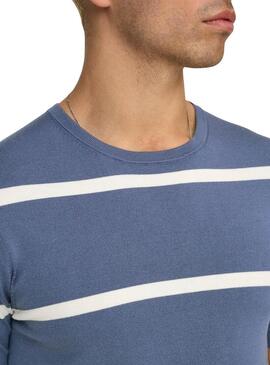 Maglietta Only and Sons Wyler a righe blu per uomo