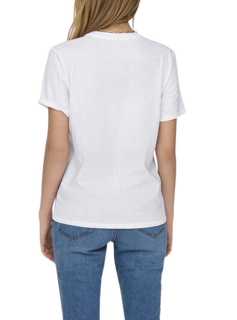 Maglietta Only Lucia tigre bianco per donna