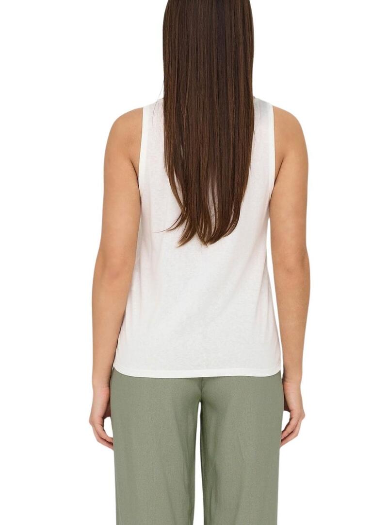 Top Only Penny bianco per donna