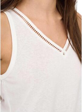 Top Only Penny bianco per donna
