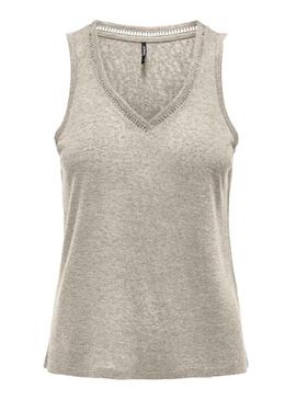 Top Only Penny grigio per donna