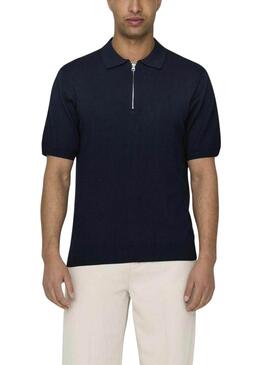Polo Only and Sons Wyler blu scuro per uomo.
