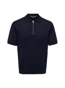 Polo Only and Sons Wyler blu scuro per uomo.
