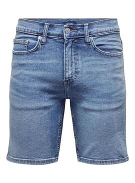 Bermuda Only and Sons Weft  in denim a trama media   per uomo