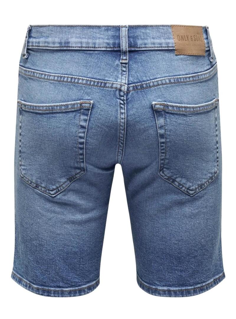 Bermuda Only and Sons Weft  in denim a trama media   per uomo