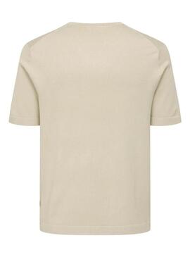 Maglietta in maglia Only and Sons Wyler grigia per uomo