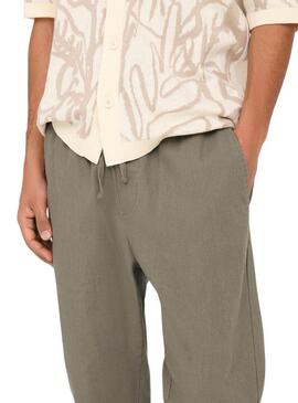 Pantaloni Only and Sons Linus verdi per uomo