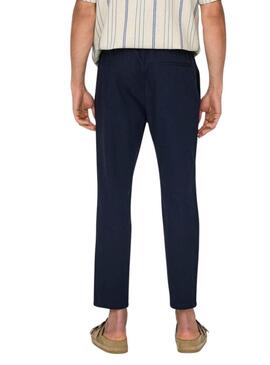 Pantaloni Only and Sons Linus blu scuro per uomo.