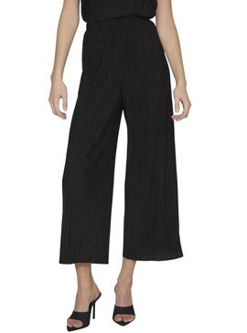 Pantaloni Vila Viplisa neri plissettati per donna