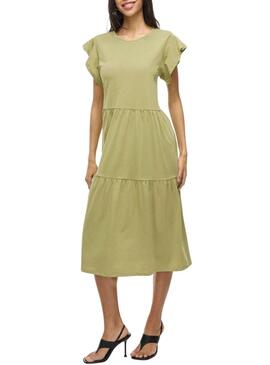 Abito Vila Visummer midi verde per donna