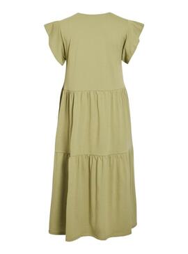 Abito Vila Visummer midi verde per donna