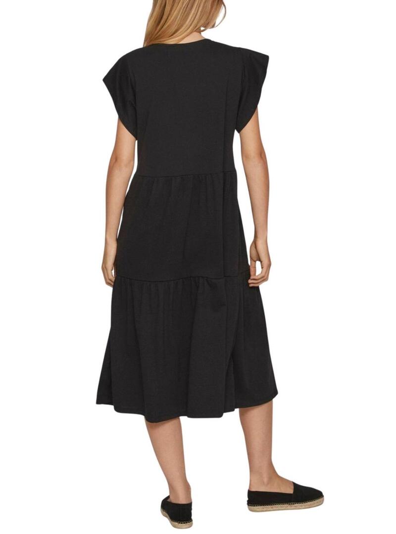 Abito Vila Visummer midi nero per donna