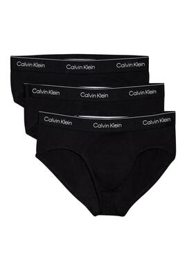 Confezione da 3 slip Calvin Klein Icon in cotone nero per uomo.