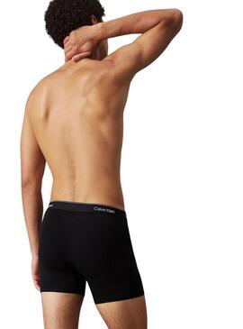 Pacco di 3 slip Calvin Klein boxer neri e bianchi per uomo