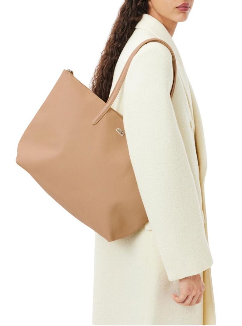 Borsa Lacoste Tote Beige per Donna
