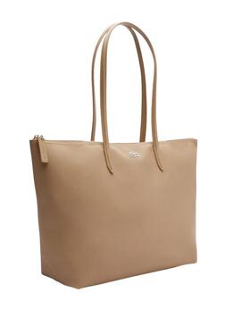 Borsa Lacoste Tote Beige per Donna