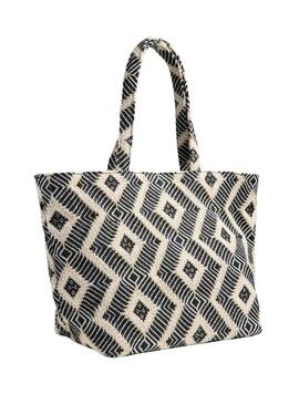 Borsa Pieces PClotta nera e bianca per donna
