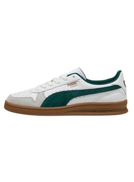 Scarpe da ginnastica Puma Indoor bianche e verdi per uomo.